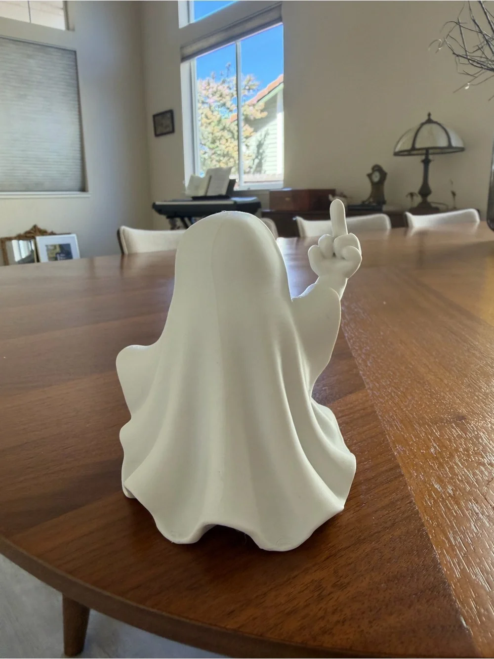 Sassy Middle Finger Ghost Figurine – Funny Halloween Decor 3d print